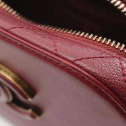 Pre Owned Chanel Bordeaux Leather Shoulder Bag