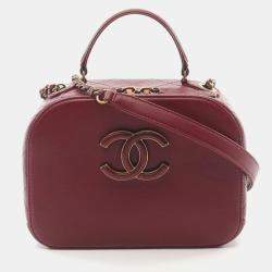 Pre Owned Chanel Bordeaux Leather Shoulder Bag