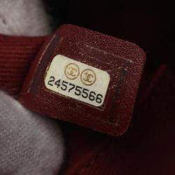 Pre Owned Chanel Bordeaux Leather Shoulder Bag