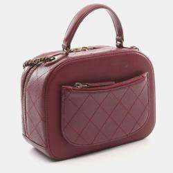 Pre Owned Chanel Bordeaux Leather Shoulder Bag