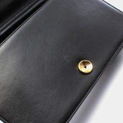 Pre Owned Chanel Full Flap Black Lambskin Quilted Shoulder Bag