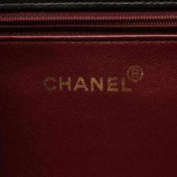 Pre Owned Chanel Full Flap Black Lambskin Quilted Shoulder Bag