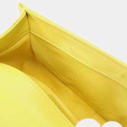 Pre Owned Chanel Boy Small Chevron Yellow Lambskin Shoulder Bag