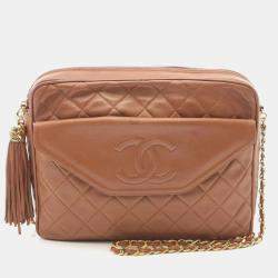 Pre Owned حقيبة شانيال ماتيلاس كتف جلد حمل بني