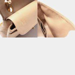 مملوكة مسبقًا Chanel Matelasse W-Flap Shoulder Bag Lambskin Beige