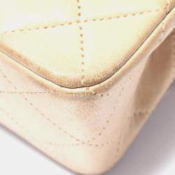 مملوكة مسبقًا Chanel Matelasse W-Flap Shoulder Bag Lambskin Beige