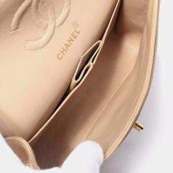مملوكة مسبقًا Chanel Matelasse W-Flap Shoulder Bag Lambskin Beige