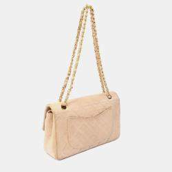 مملوكة مسبقًا Chanel Matelasse W-Flap Shoulder Bag Lambskin Beige