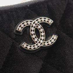 Pre Owned Chanel Mini Matelasse Black Fabric Hobo Shoulder Bag