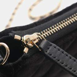 Pre Owned Chanel Mini Matelasse Black Fabric Hobo Shoulder Bag