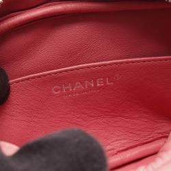 Pre Owned Chanel Matelasse Pink Lambskin Shoulder Bag