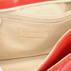 Pre Owned Chanel Matelasse Red Lambskin Shoulder Bag