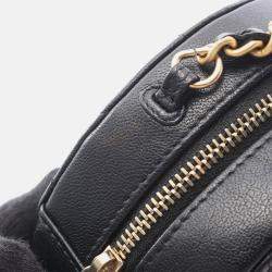 Pre Owned Chanel Matelasse Round Mini Black Lambskin Shoulder Bag