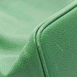 Pre Owned Chanel Coco Mark Green Calfskin Shoulder Bag