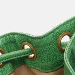 Pre Owned Chanel Coco Mark Green Calfskin Shoulder Bag