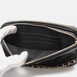 Pre Owned Chanel Mademoiselle Black Leather Shoulder Bag