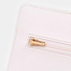 Pre Owned Chanel White Quilted Caviar Coco Casino Wallet on Chain
