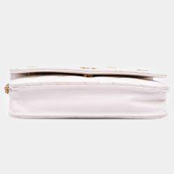 Pre Owned Chanel White Quilted Caviar Coco Casino Wallet on Chain