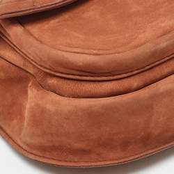 Pre Owned Chanel Brown Nubuck Leather Paris-Dubai Medallion Messenger Bag