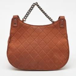 Pre Owned Chanel Brown Nubuck Leather Paris-Dubai Medallion Messenger Bag
