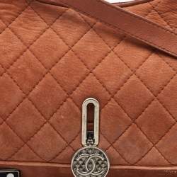 Pre Owned Chanel Brown Nubuck Leather Paris-Dubai Medallion Messenger Bag