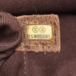 Pre Owned Chanel Brown Nubuck Leather Paris-Dubai Medallion Messenger Bag