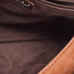 Pre Owned Chanel Brown Nubuck Leather Paris-Dubai Medallion Messenger Bag