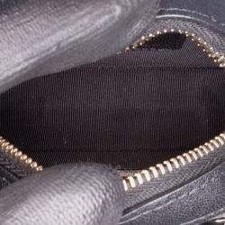 Pre Owned Chanel Black CC Quilted Lambskin Round Chain Around Clutch With Chain