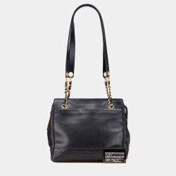 Pre Owned Chanel Black Triple CC Caviar Shoulder Bag