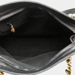 Pre Owned Chanel Black Triple CC Caviar Shoulder Bag