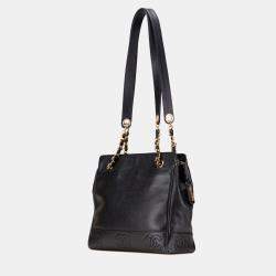Pre Owned Chanel Black Triple CC Caviar Shoulder Bag
