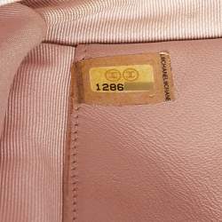 Pre Owned Chanel Light Pink Quilted Leather CC Wallet on Chain