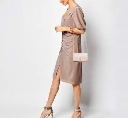 Pre Owned Chanel Light Pink Quilted Leather CC Wallet on Chain