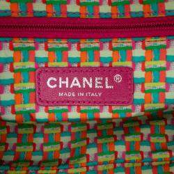 Pre Owned Chanel Pink Paris Seoul Small Rubber Coco Rain Flap