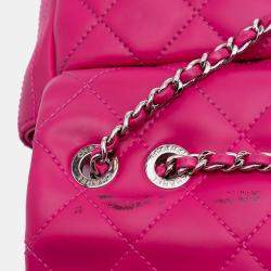 Pre Owned Chanel Pink Paris Seoul Small Rubber Coco Rain Flap