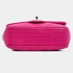 Pre Owned Chanel Pink Paris Seoul Small Rubber Coco Rain Flap
