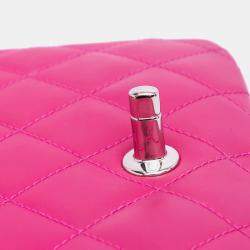 Pre Owned Chanel Pink Paris Seoul Small Rubber Coco Rain Flap