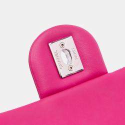 Pre Owned Chanel Pink Paris Seoul Small Rubber Coco Rain Flap