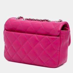 Pre Owned Chanel Pink Paris Seoul Small Rubber Coco Rain Flap