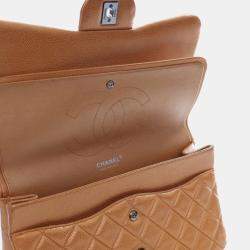 Pre Owned Chanel Brown Jumbo Classic Iridescent Caviar Double Flap