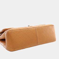 Pre Owned Chanel Brown Jumbo Classic Iridescent Caviar Double Flap
