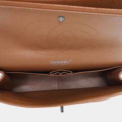 Pre Owned Chanel Brown Jumbo Classic Iridescent Caviar Double Flap