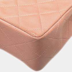 Pre Owned Chanel Pink Mini Square Classic Lambskin Single Flap