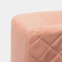 Pre Owned Chanel Pink Mini Square Classic Lambskin Single Flap