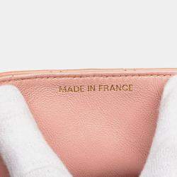 Pre Owned Chanel Pink Mini Square Classic Lambskin Single Flap