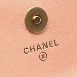 Pre Owned Chanel Pink Mini Lambskin Pearl Crush Clutch On Chain