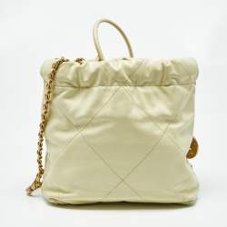 مملوكة مسبقًا حقيبة شانيل ميني 22 جلد أسود مبطن بسلسلة