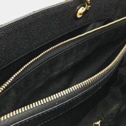 Pre Owned Chanel Grand GST Black Caviar Skin Tote Bag