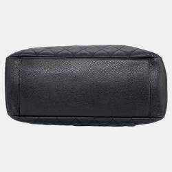 Pre Owned Chanel Grand GST Black Caviar Skin Tote Bag