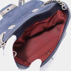 Pre Owned Chanel Matelasse Navy Leather Shoulder Bag